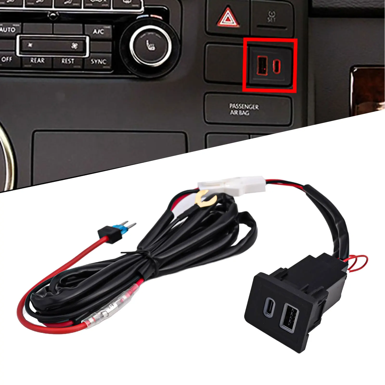 

Черное автомобильное зарядное устройство с двумя USB-портами, высококачественный АБС-пластик, ПВХ, быстрая зарядка, термостойкая, прочная конструкция, автомобильная зарядка