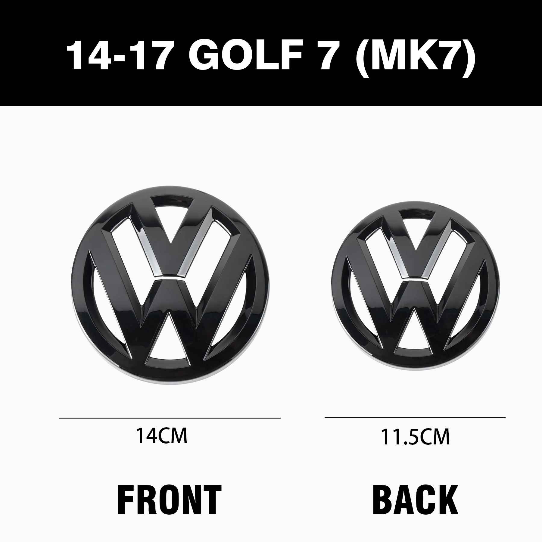 Car Emblem Decoration Stickers For Volkswagen VW Golf 7 MK7 2014-2017 Car Front Radiator Grille Trunk Emblem Lid Badge Covers