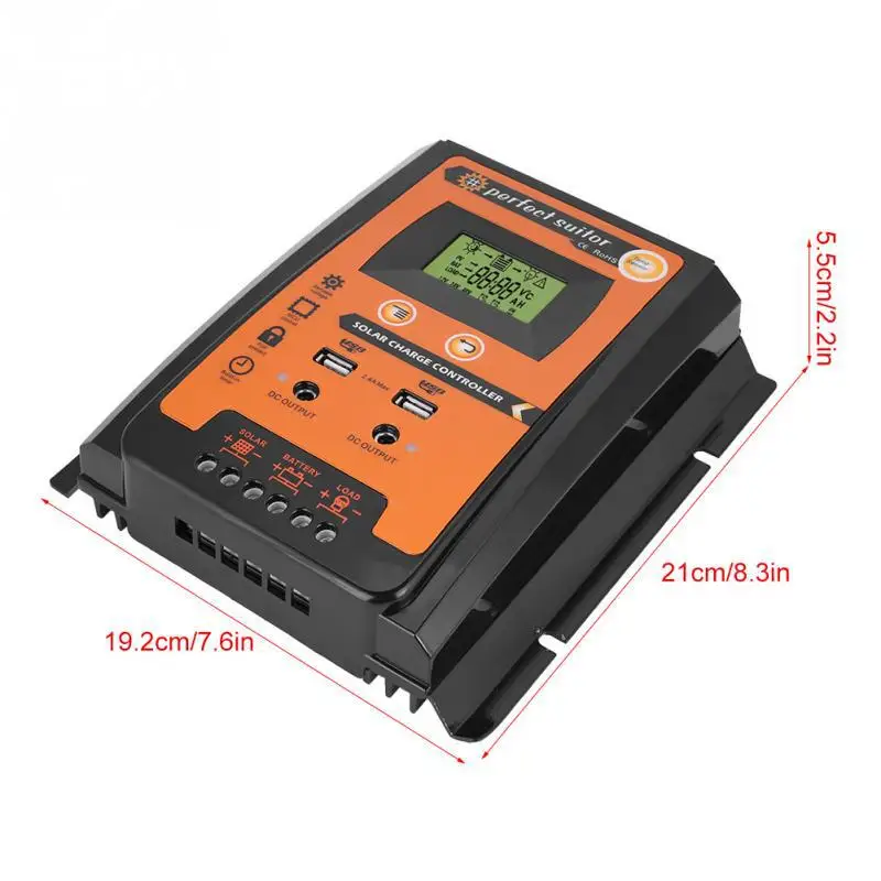 30A/50A/70A 12V 24V Auto Solar Charge Controller PWM with LCD  Solar Cell Panel Regulator PV Home