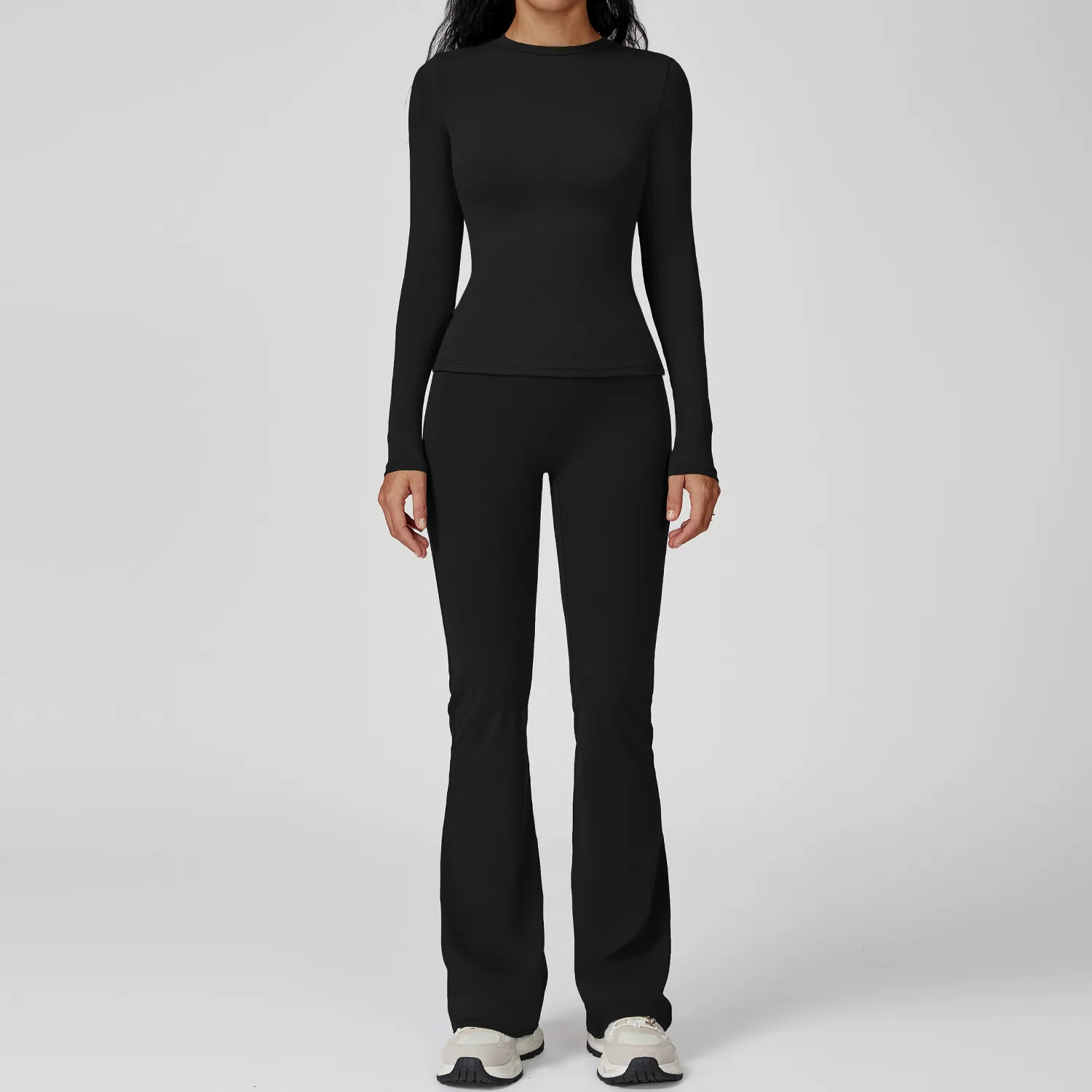 Yoga Set 2PCS Sportswear Sports Suits Women Tracksuits Gym Clothes Workout Legging Fitness Bra Crop Top Long Sleeve Sports Suit