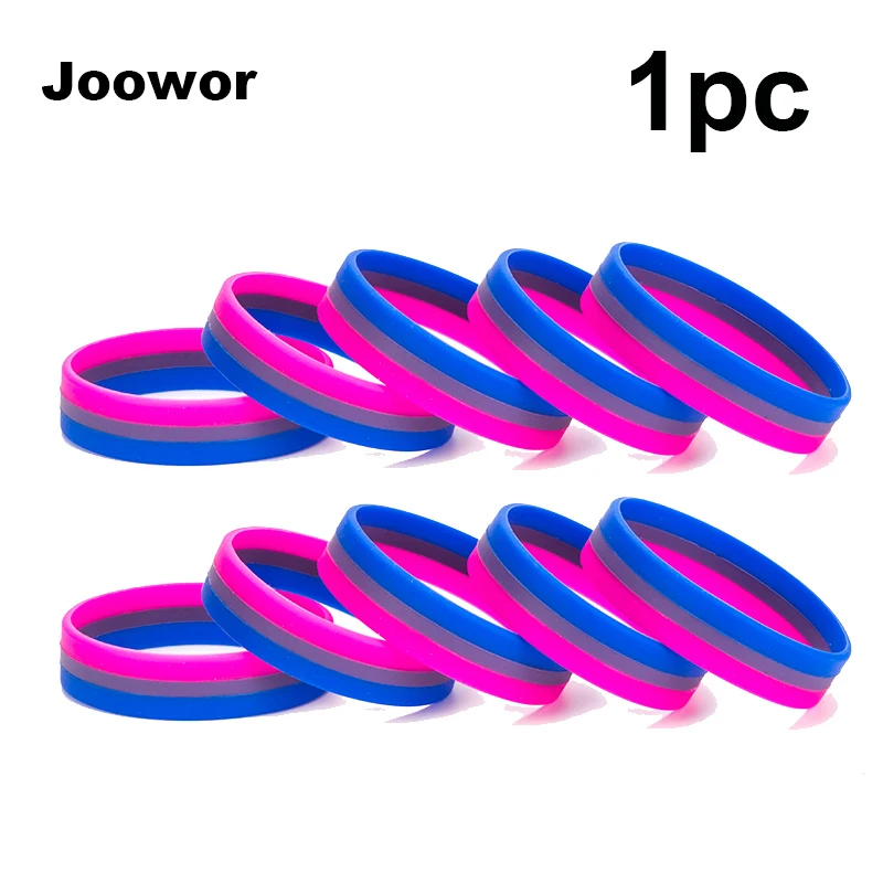 1 Stück Silikon-Gummi-Armband mit bisexueller Stolzflagge, Sport-Armband für Damen und Herren