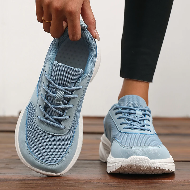 Damen-Frühlings-/Sommer-Schuhe – lässige Sportschuhe mit breiten Füßen, einfache einfarbige flache Schuhe, bequeme, dicke, niedrige Schuhe, Plateau-Loafer