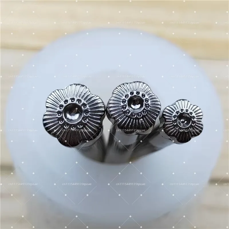 Metal Flower Stamps Tool Set For Leather Craft Alloy DIY Embossing Tools LS.J615 LS.J615-1 LS.J615-2