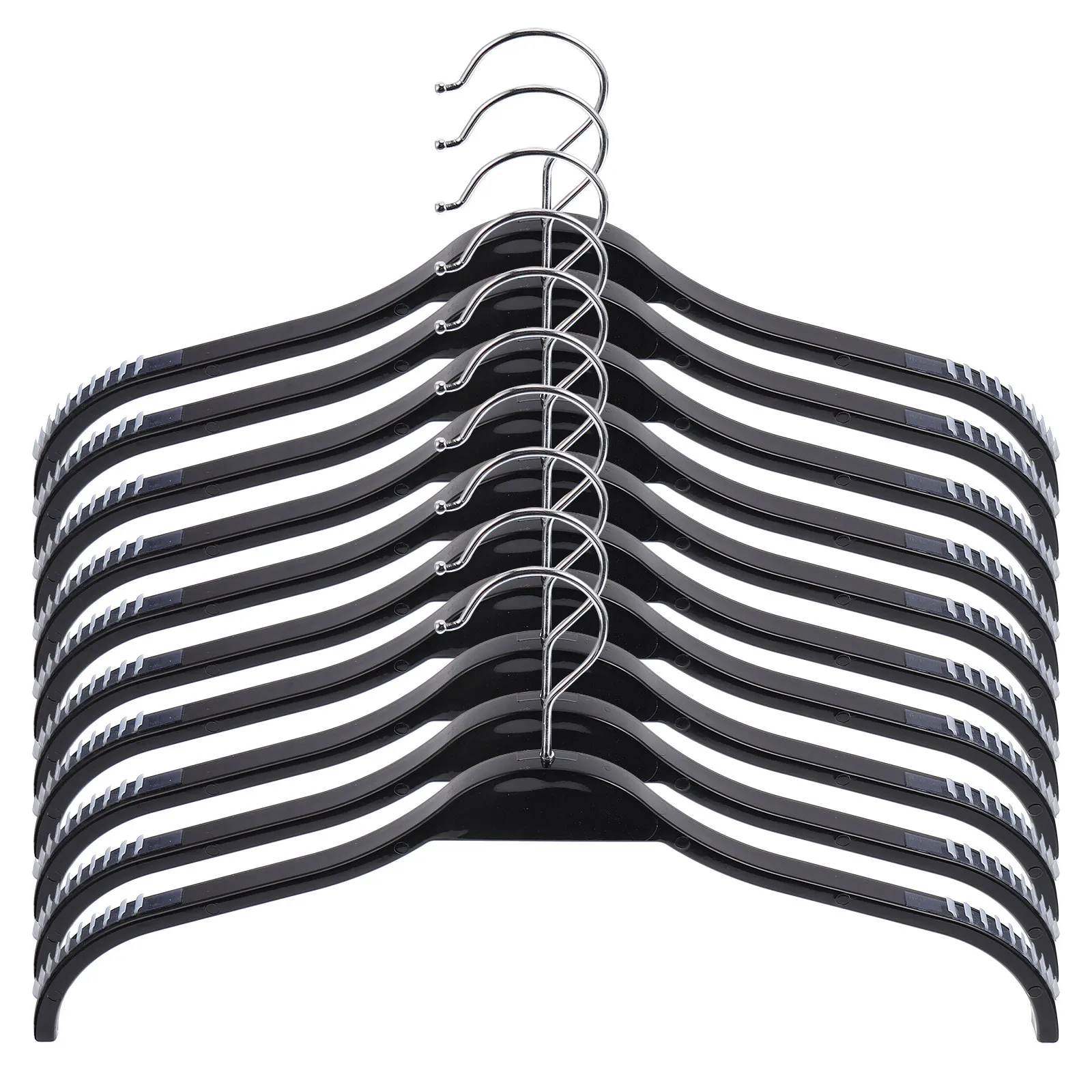 1Set Plastic Coat Hangers No Mark Traceless Semicircle Shoulder Anti Skid Rustproof Strong Bearing 30Kg Hangers