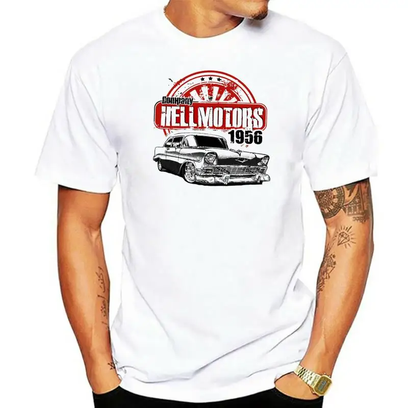 Fashion Men T Shirt Free Shipping Chevy 56 Sand Us Muscle Car Herren T Shirt V8 Hot Rod Drag Race Oldschool Summer T Shirt