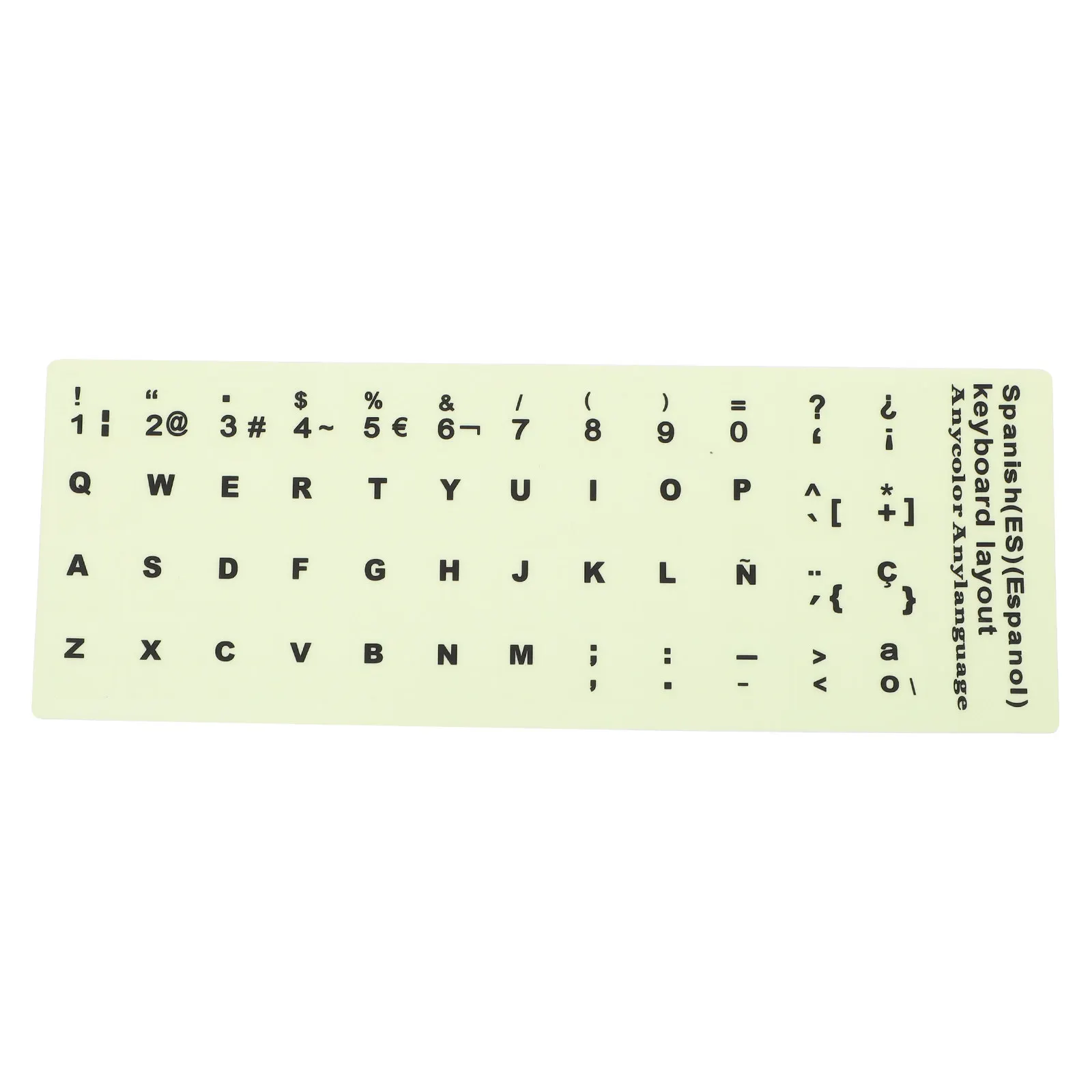 1Sheet Glowing Letter Keyboard Stickers Premium PVC Matte Wear Resistant Adhesive Night Light Keyboard Stickers for All Laptops