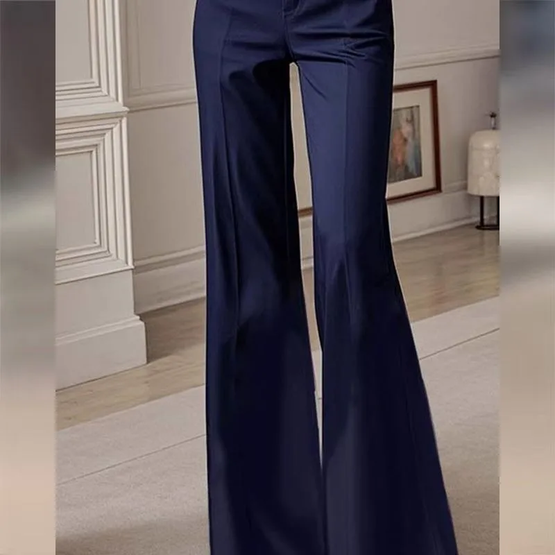 Neue Koreanische Mode Herbst Flare Hosen Frauen High-End-Elegante Hohe Taille Dünne Einfarbig Büro Dame Hosen frauen Kleidung