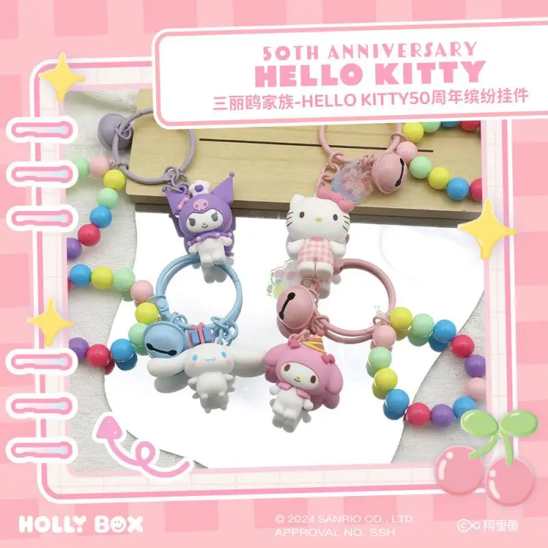 Sanrio Key Chain Hello Kitty Backpack Pendant Cute Anime Cartoon Kawaii Campus Student Girl Adult Festival Diy Decoration