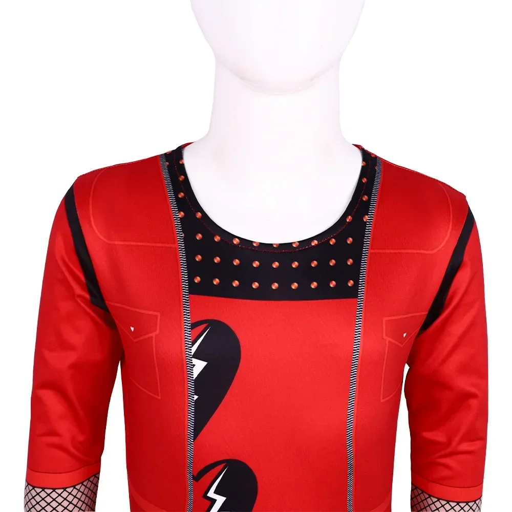 Костюм принцессы для косплея для детей, костюм с париком для Хэллоуина и дня рождения, с изображением семьи из 4 красных героев фильмов