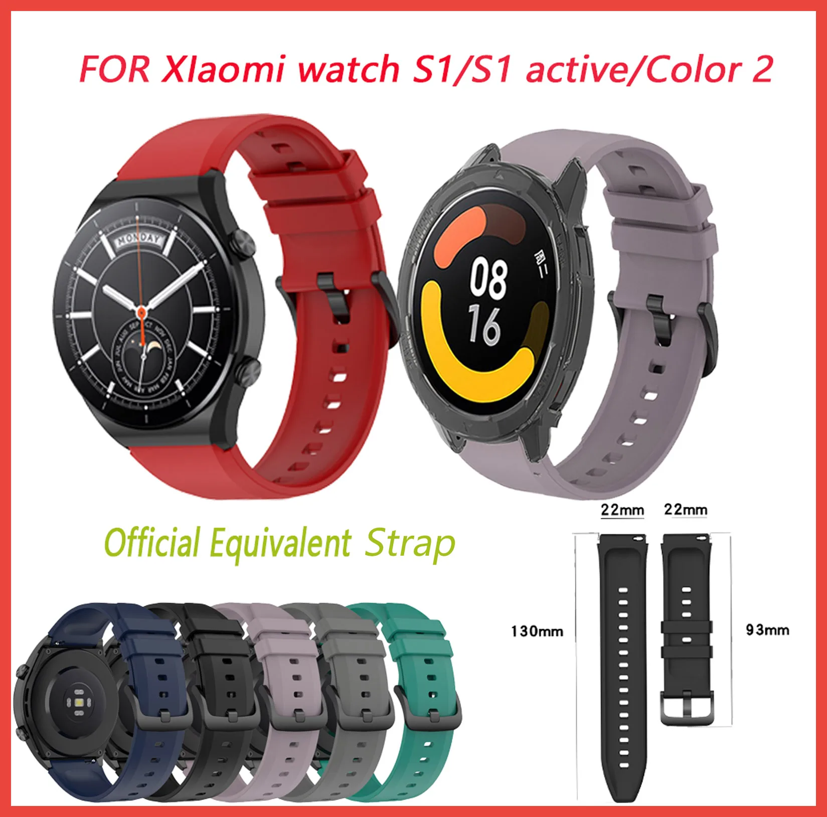 

22mm Silicone Strap Band Bracelet Replacement For Xiaomi Watch S1/S1 active/color 2 Watch Band Accessories replacement