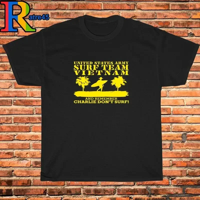 New T-Shirt Apocalypse Now Charlie Don't Surf Black/Grey/White/Navy Size S-3XL