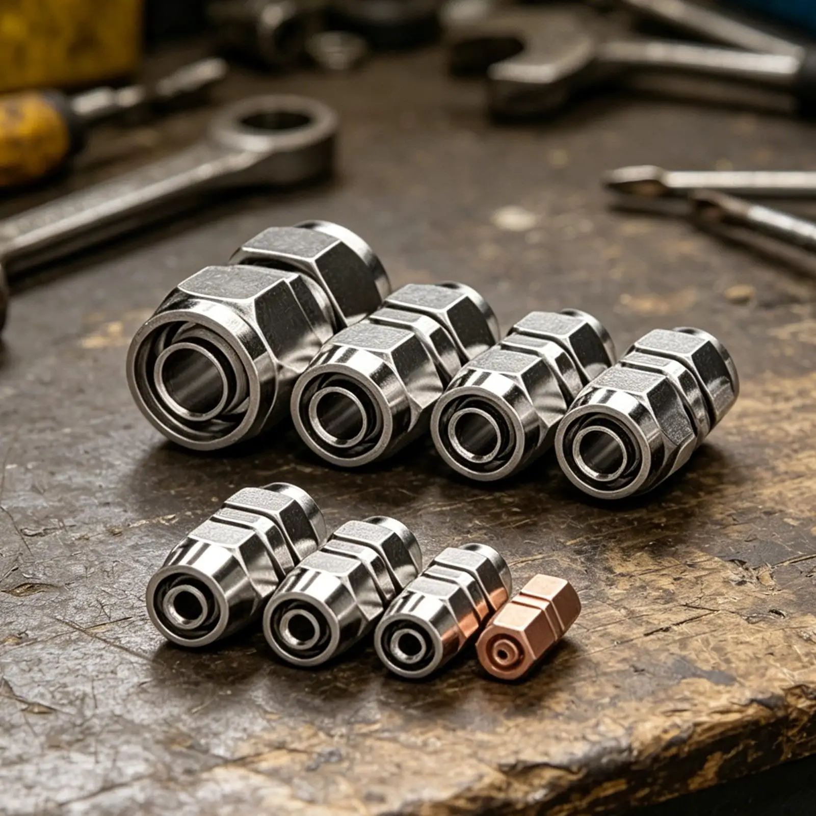 

Air Line Quick Connect Fittings 8 Pieces Heavy Duty Straight Push Quick Connect Plug Air Hose Repair Kit For Trucks Trailer