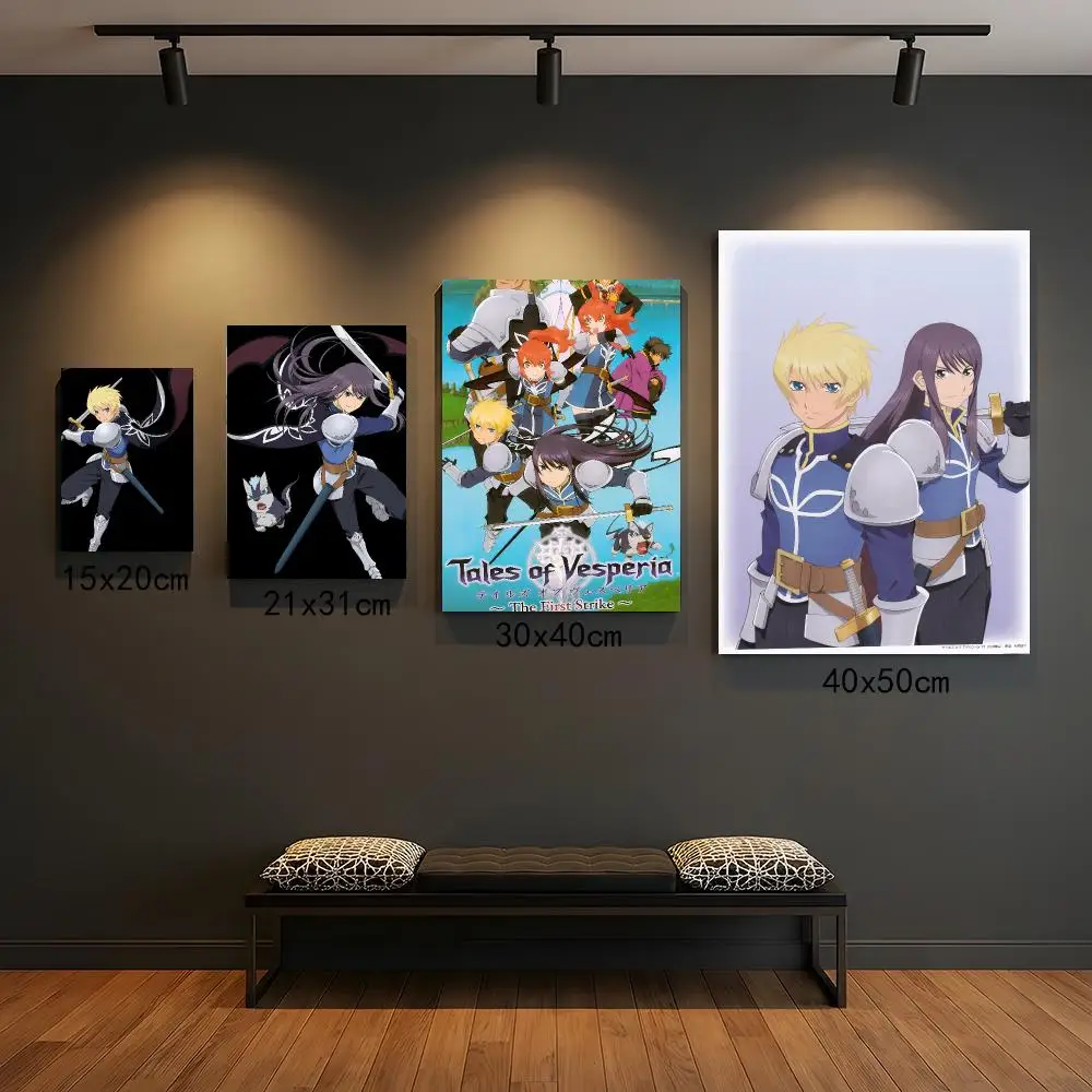 anime T-Tales Vesperia First Strike-E Poster Self Adhesive Wall Decor for Modern Home Cafe Office and Bar