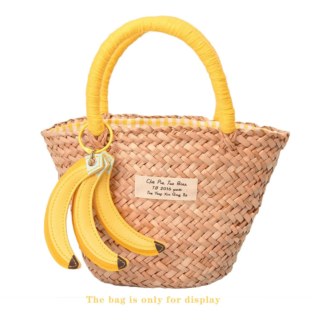 

Cute Banana Pendants for Bags Handbag Backpack,PU Leather Keychain Pendant Bag Accessories
