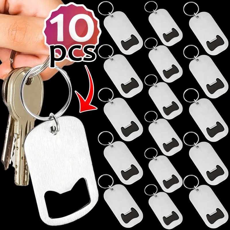 Drinks Bottle Opener Key Chain Time Saving Open Cap Stainless Steel Key Ring Beverage Beer Bottle Efficient Open Lid Keychain