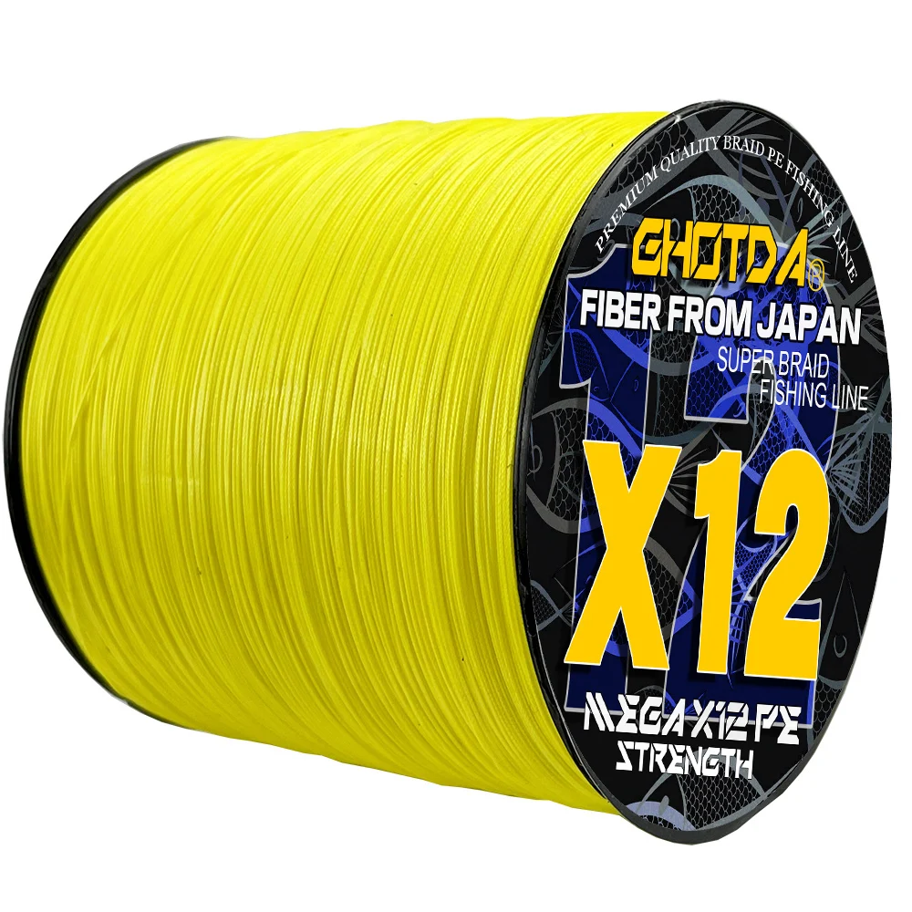 GHOTDA 100M 300M 4 Colors Strong PE Main Wire 9/12 Strands Braided Multifilament Durable Ocean Beach/Rock Fishing Line Pesca