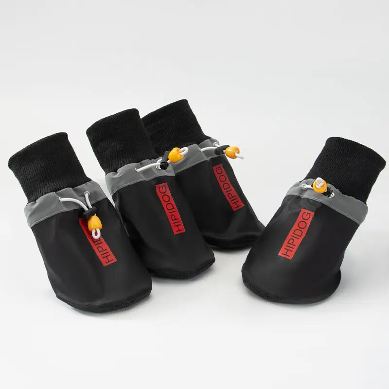 4pcs Large Pet Dogs Shoes WaterproofAnti-Slip Rubber Shoes for Pet Dogs, Waterproof Rain Shoes, Outdoor Footwear, Socks