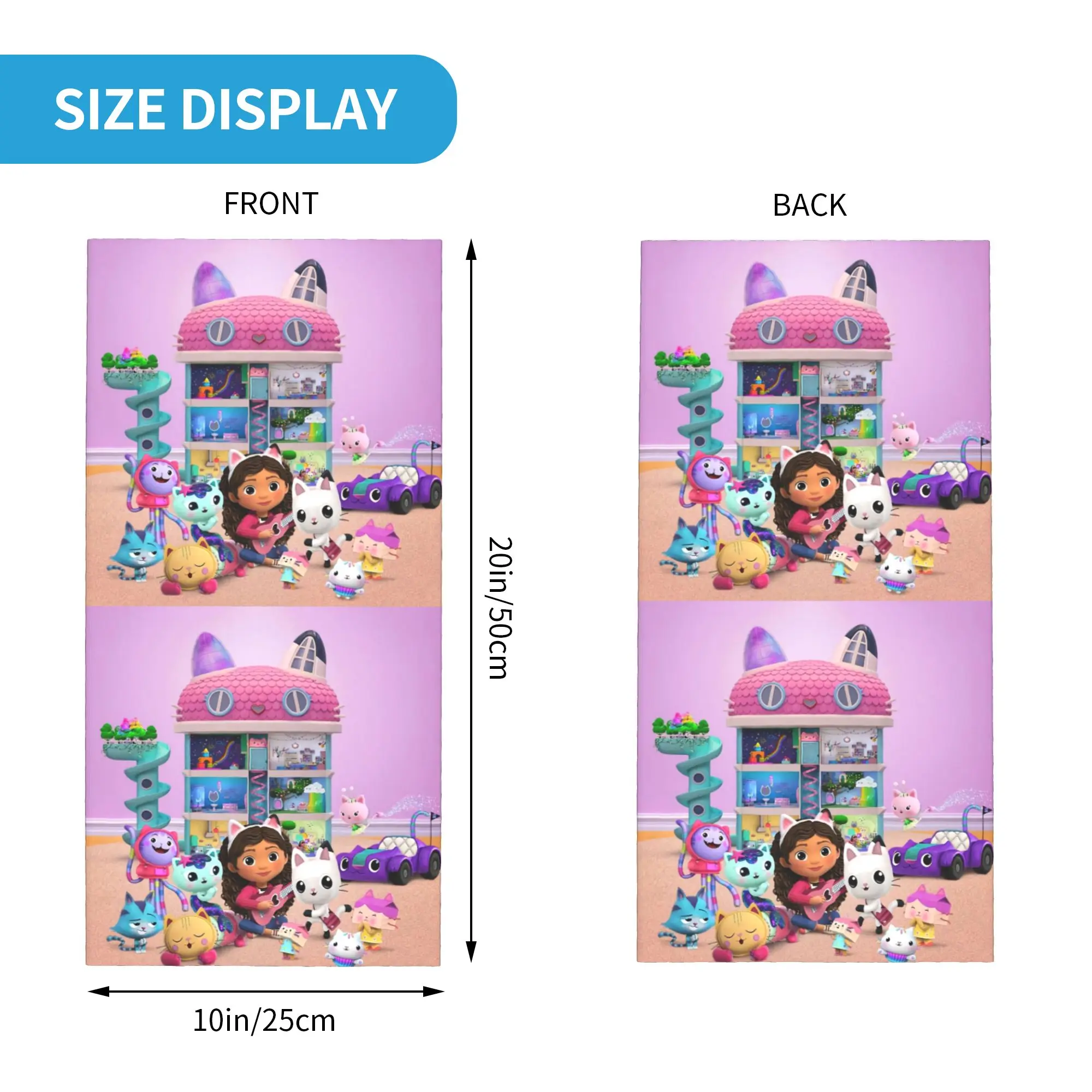 مخصص حورية البحر غابي دمية باندانا الرقبة الجراب للتزلج الجري الرجال النساء التفاف وشاح الكرتون القطط بالاكلافا دفئا