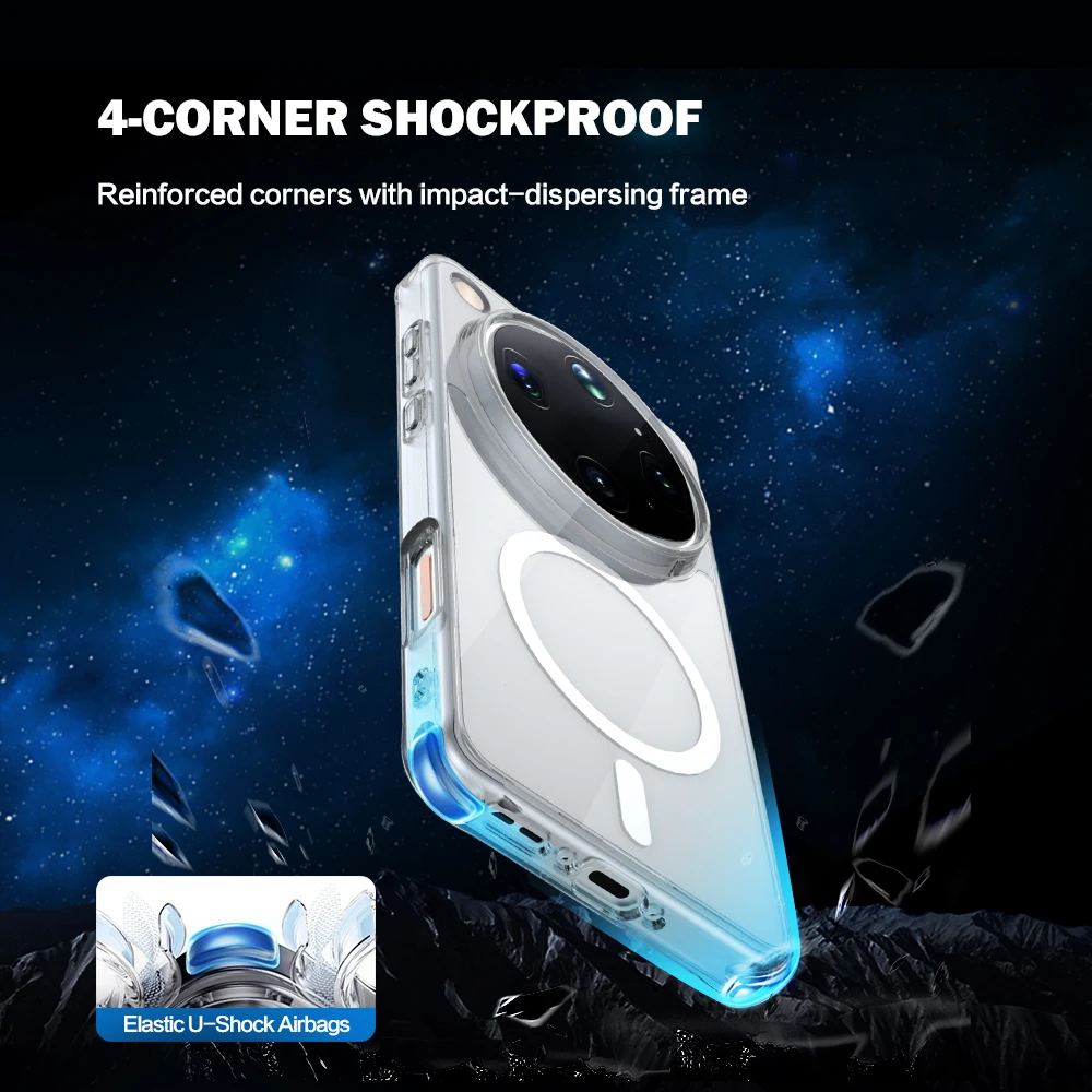 Magnetische Hartschalenhülle aus TPU+PC, transparent, stoßfest, für Oppo Find X9 Ultra – Detail 3
