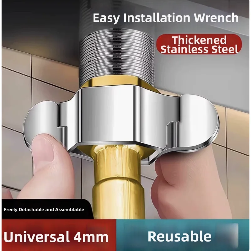 Removable Small Spanner G1/2 Universal Hose Spanner Bellows Hexagonal Hose Tap Spanner Reusable Gold Silver Available