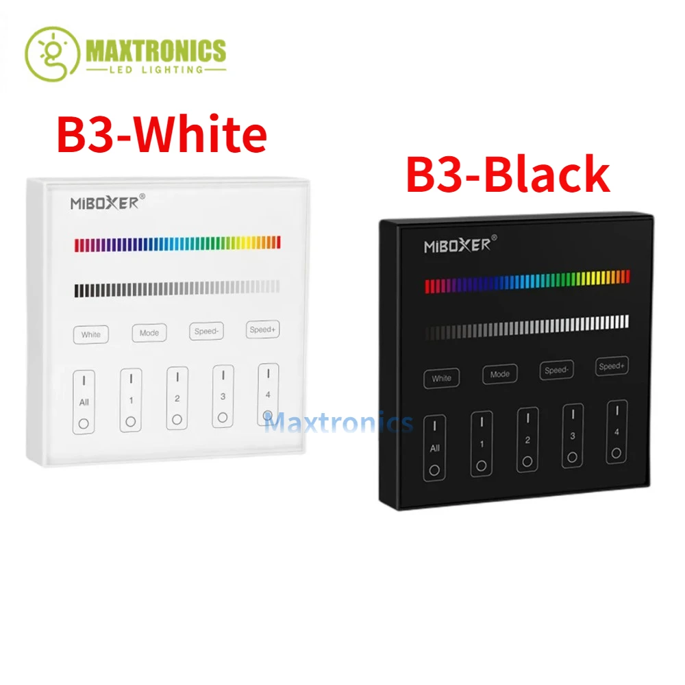 Miboxer 2.4GHZ LED Touch Panel Remote B0 B1 B2 B3 B4 B8 4-Zone/8-Zone Dimming Controller for Single Color/RGB+CCT/RGBW/ LED Lamp