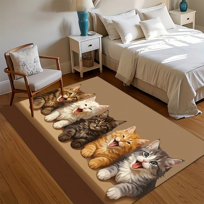 Area Rug Carpet Soft Non Slip Saint Bernard Dog Cuddling on Sofa Floor Mat for Bedroom Living Room Kids Room Home Decor