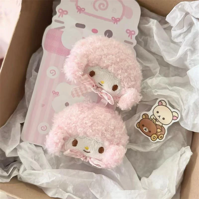 Kawaii sanrio meu piano doce círculo de cabelo de pelúcia dos desenhos animados rosa cordeiro hairpin anime periférico versátil conjunto presentes do feriado