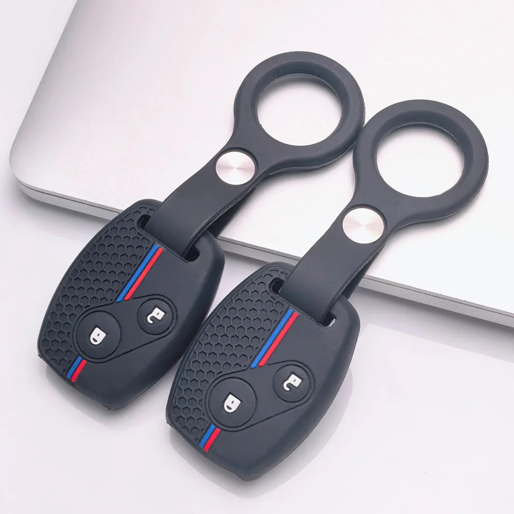 Key Cover for Honda Fit Civic Accord CR-V HR-V XR-V City Crider with Keychain Anti-Scratch Shockproof Soft Grip Button Friendly