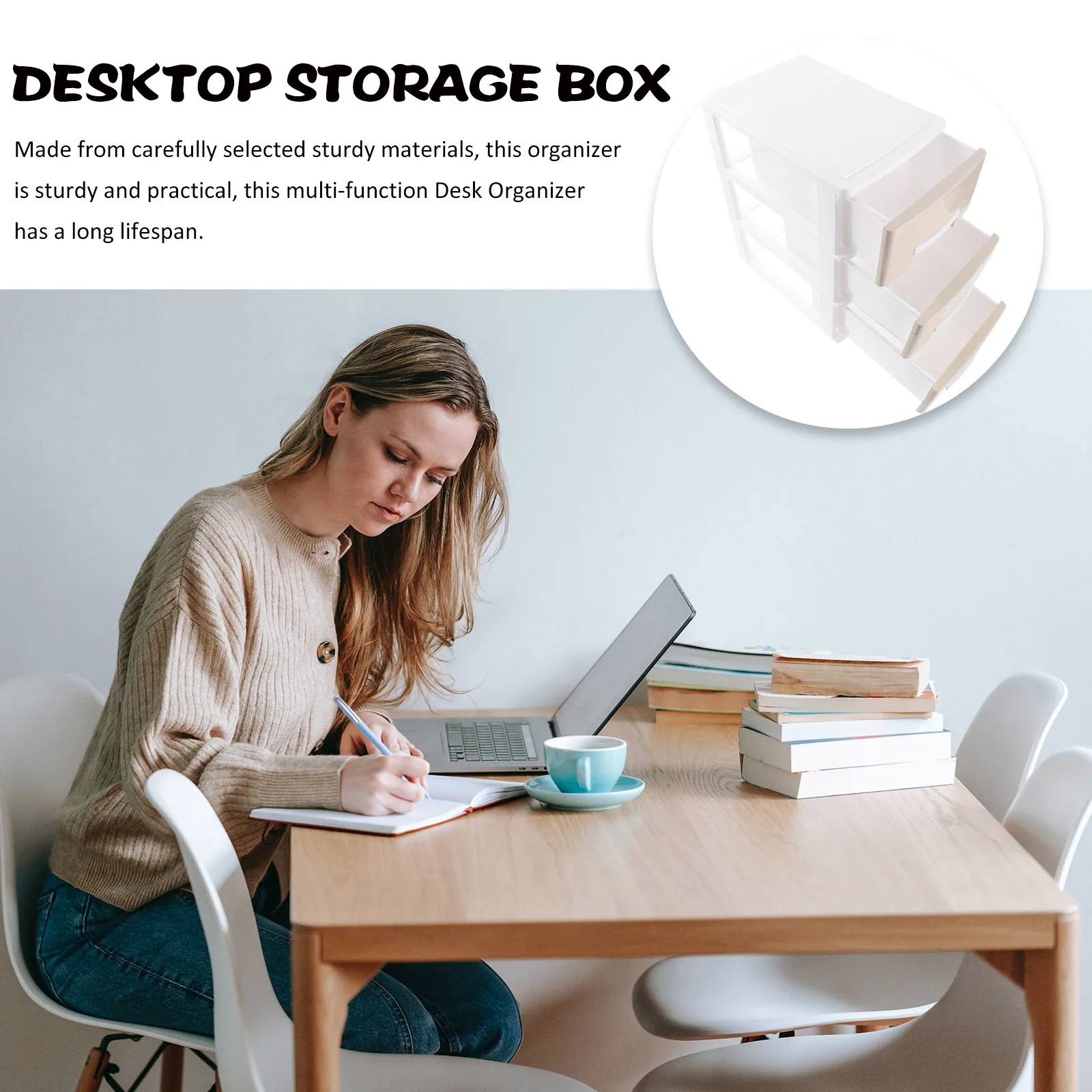 

Practical Desktop Organizer Multi-Function Storage Box Plastic Drawers Organizer Large Capacity File Sundries Stationery Storage