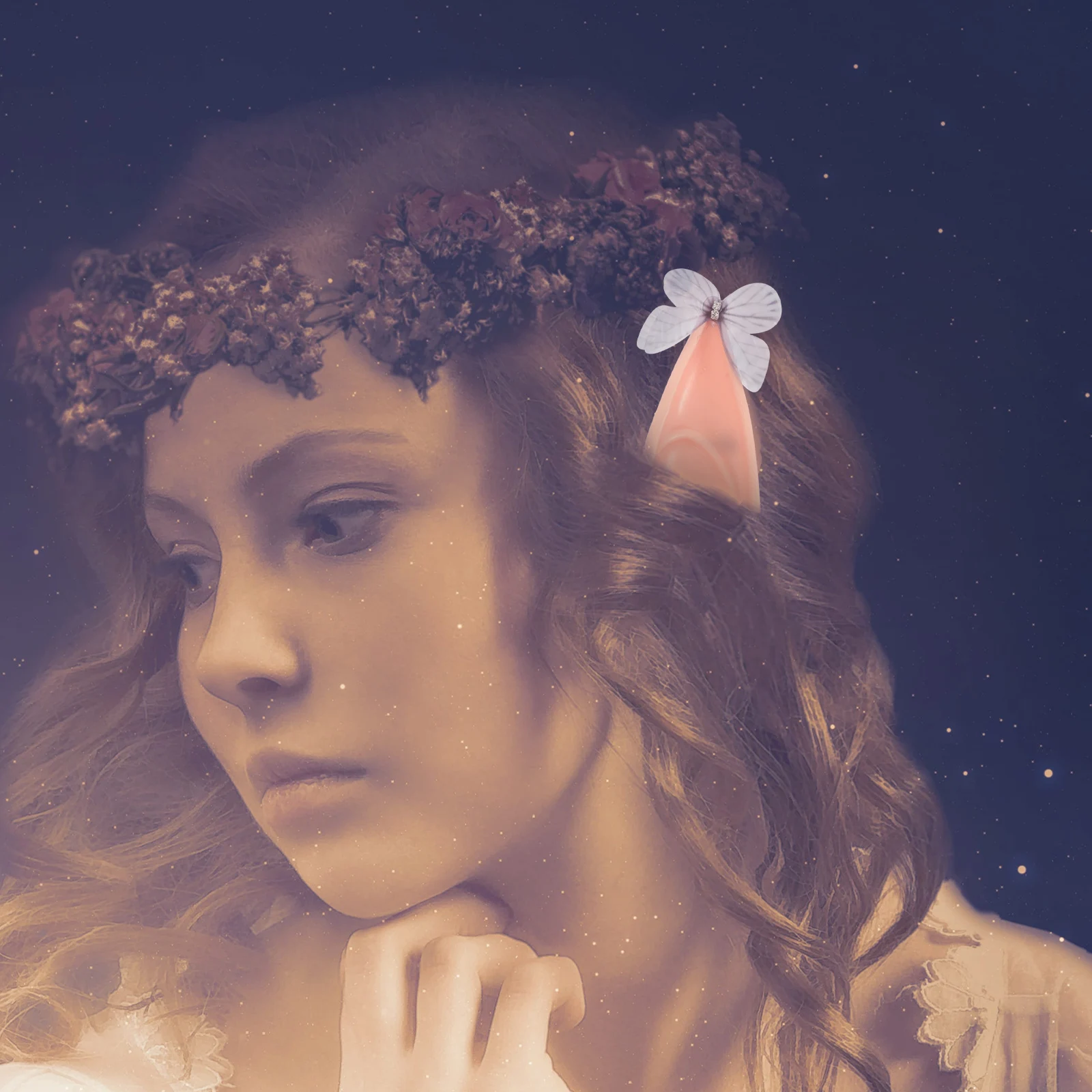 

Fairy Accessories for Women Hair Makeup Ear Headpiece Costume Tail Earring Cosplay Accessory