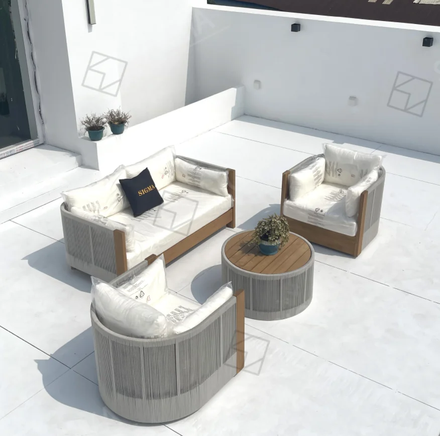 Outdoor Furniture Set Garden Sofa Set Teak Wood Lounge Chair Luxury Dining Table Chaise Sofa Queen Bed Frame