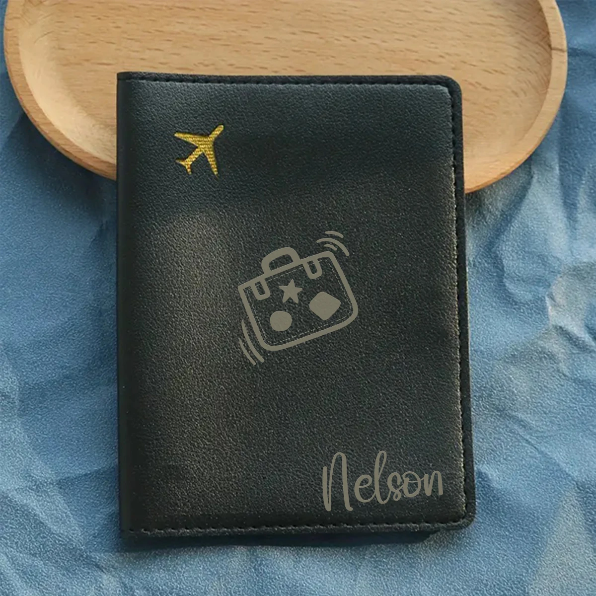 

1pc Personalized Name Passport Cover Easter Gift Leather Passport Holder for Travel Vintage Style