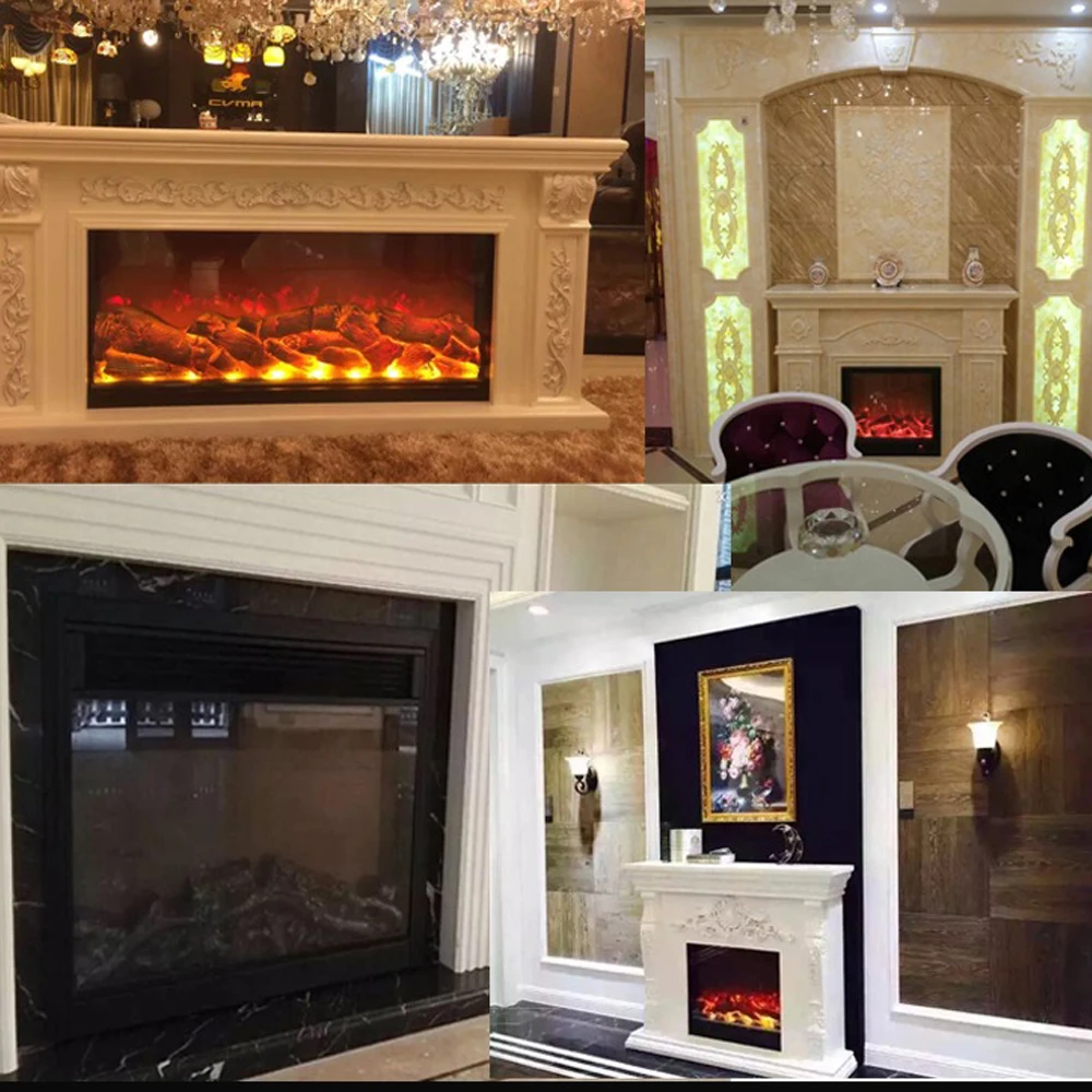 Perapian rumah tangga inti elektronik simulasi api tertanam dekorasi gaya Eropa ruang tamu dibuat sesuai pesanan kayu bakar
