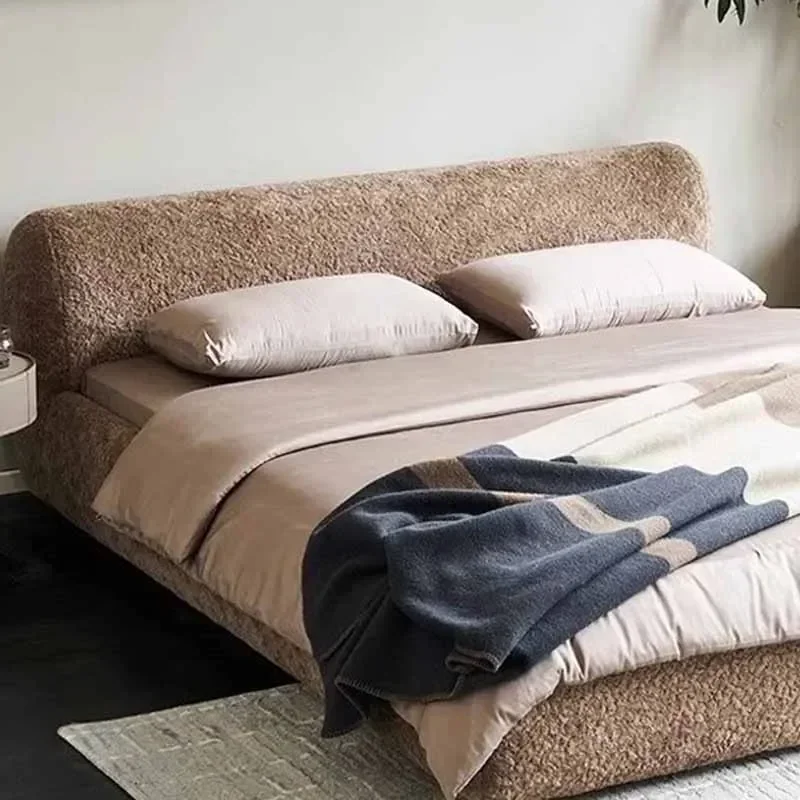 Wood Storage Double Bed Headboard Nordic Loft Floor Luxury Double Bed Queen Design Sleeping Cama Matrimonio Bedroom Furniture