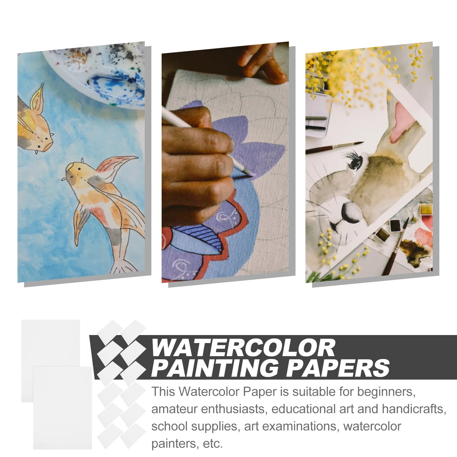 

50 Sheets Thickened Watercolor Paper Painting Artists Drawing Dedicated Professional for