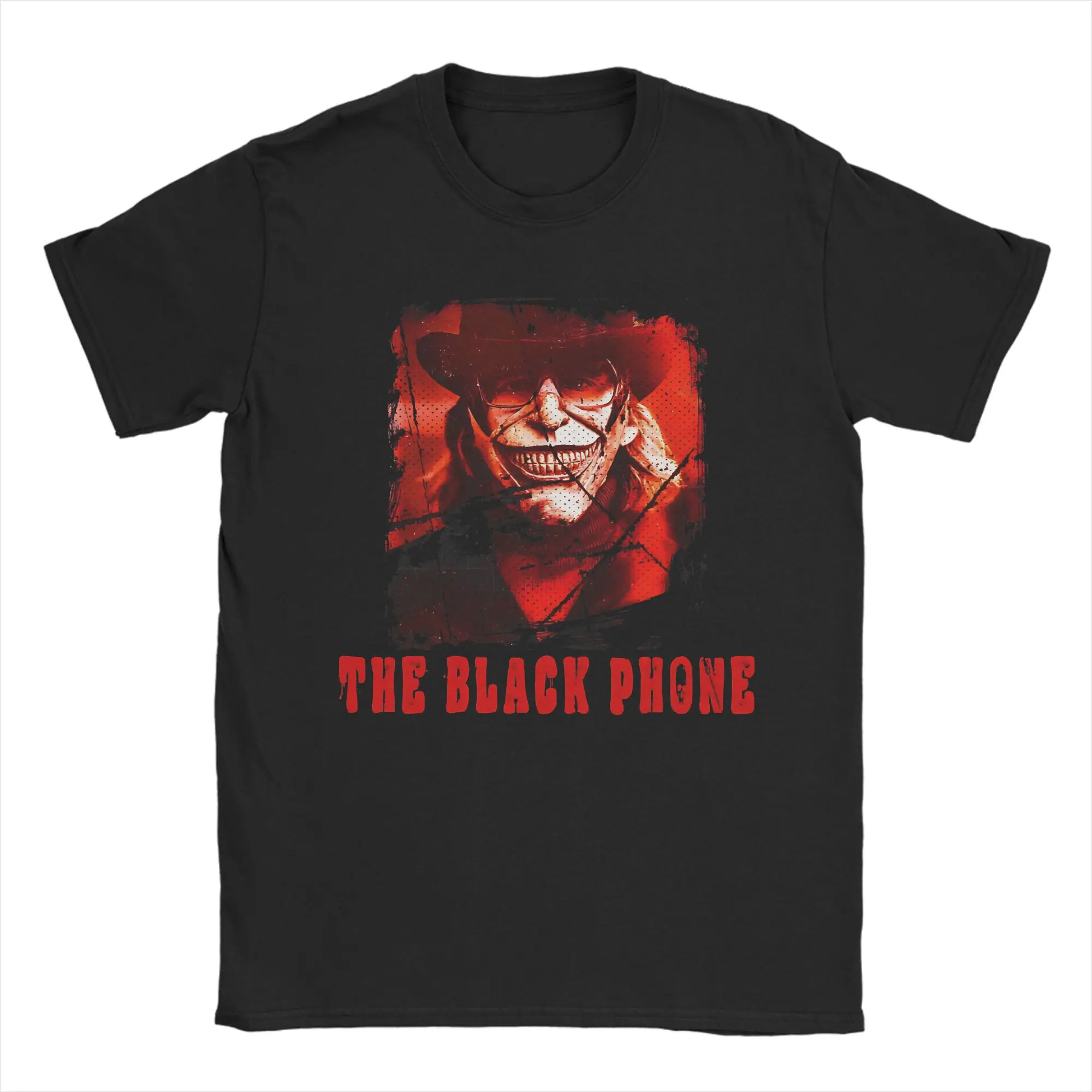 The Black Phone Horror Movie  Men's T Shirts  Awesome Tees Short Sleeve Round Collar T-Shirt 100% Cotton Plus Size Clothes