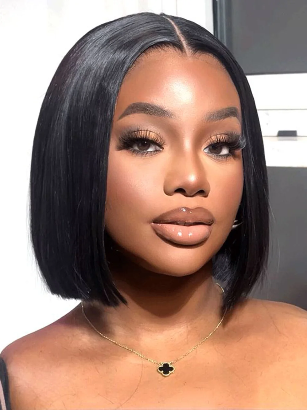 

Bob Wig Brazilian Hair Lace Front Human Hair Wigs Short Bob Wig Pre Plucked Natural Color 4x4 Lace Part Lace Wigs For Women