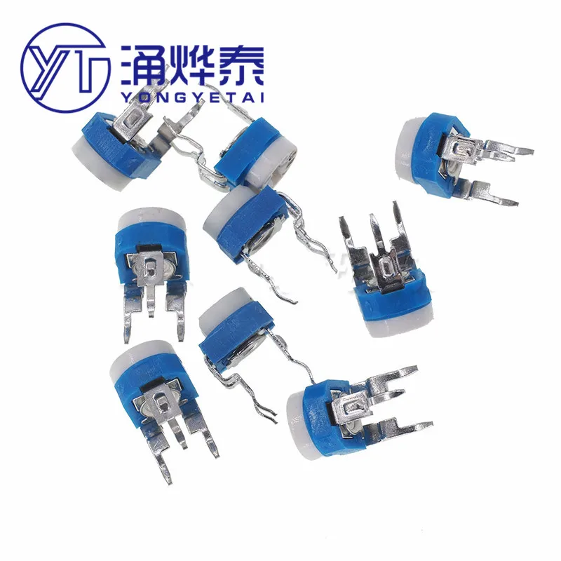 YYT 10PCS RM065 RM-065 100 200 500 1K 2K 5K 10K 20K 50K 100K 200K 500K 1M ohm Trimpot Trimmer Potentiometer variable resistor