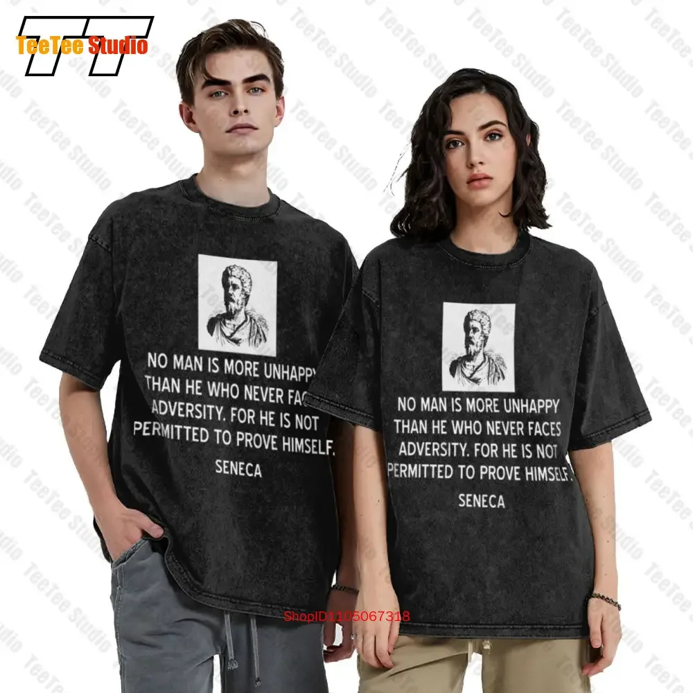 Inspiring Stoic Quote On Adversity By Seneca Vintage Oversized T-Shirt LH6C