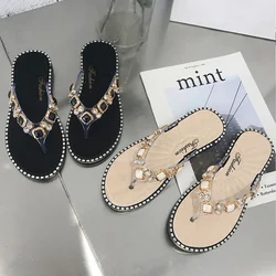 Women Slippers Summer Fashion Flip Flops Rhinestone Soft Sole Non Slip Fashion Large Size Home Outdoor Slippers Free Shipping