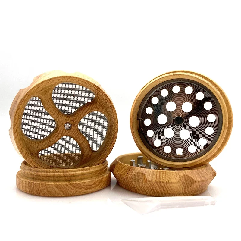 Resin-Wooden 4 Layers Herb Grinder Metal Machine 40mm Smoke Crusher Hand Muller Pollinator Smoking Tools