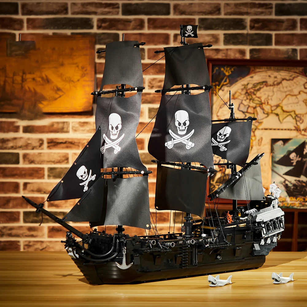 Schwarze Perle Piraten schiff Modell Bausteine Montage Ziegel großes Spielzeug 3423 Stück Desktop-Dekoration Film Moc Kinderspiel zeug Geschenk