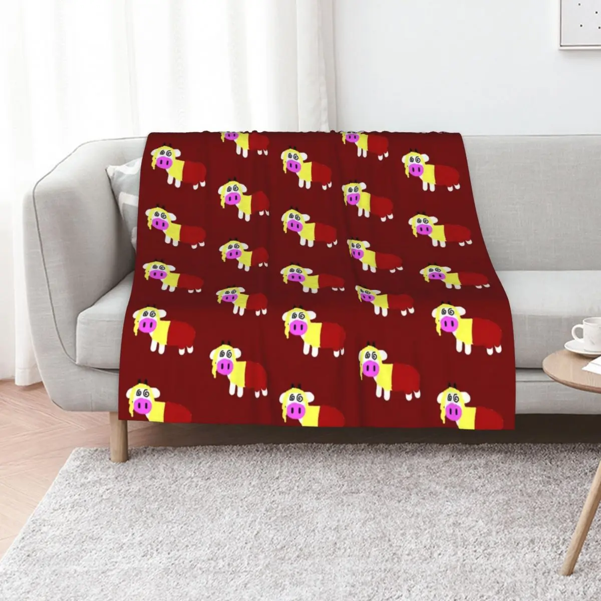 Crazy Cow Throw Blanket Decorative Throw Polar Thin For Baby Sofas Soft Big Blankets