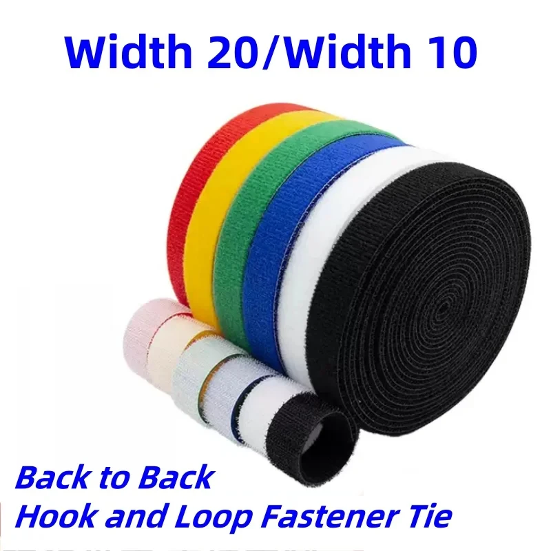 1 Meter Reusable Cable Management Straps DIY Accessories Cable Ties Back to Back Hook and Loop Fastener Tie  Width 10/20mm