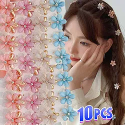 1/10pcs Mini Flower Crystal Hair Claw Clips Sweet Pearl Claw Banana Clip Fashion Barrettes Hair Accessories for Women Girls