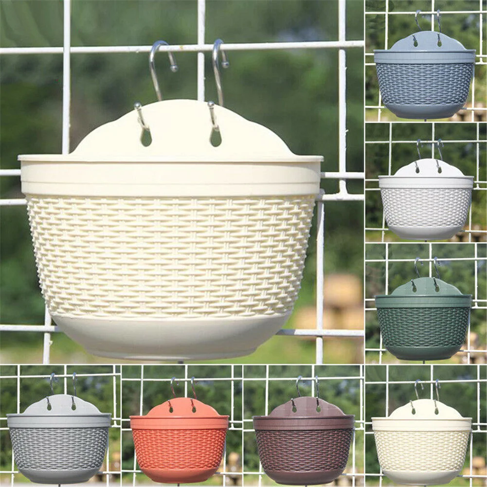 Wall Hanging Flower Pot Garden Fence Balcony Basket Plant Potted Flower Pot Decoration