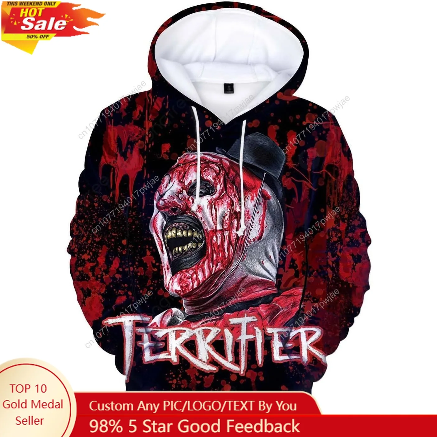 

Horror Movie 3D Printed Hoodies Graphic Pullover Hooded Sweatshirt for Men Women Teen