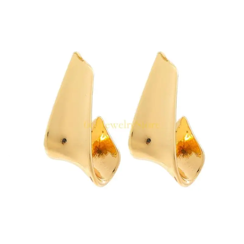 

F2TD Stylish Alloy Ear Studs Vintage Irregular Geometric Earrings for Everyday Use
