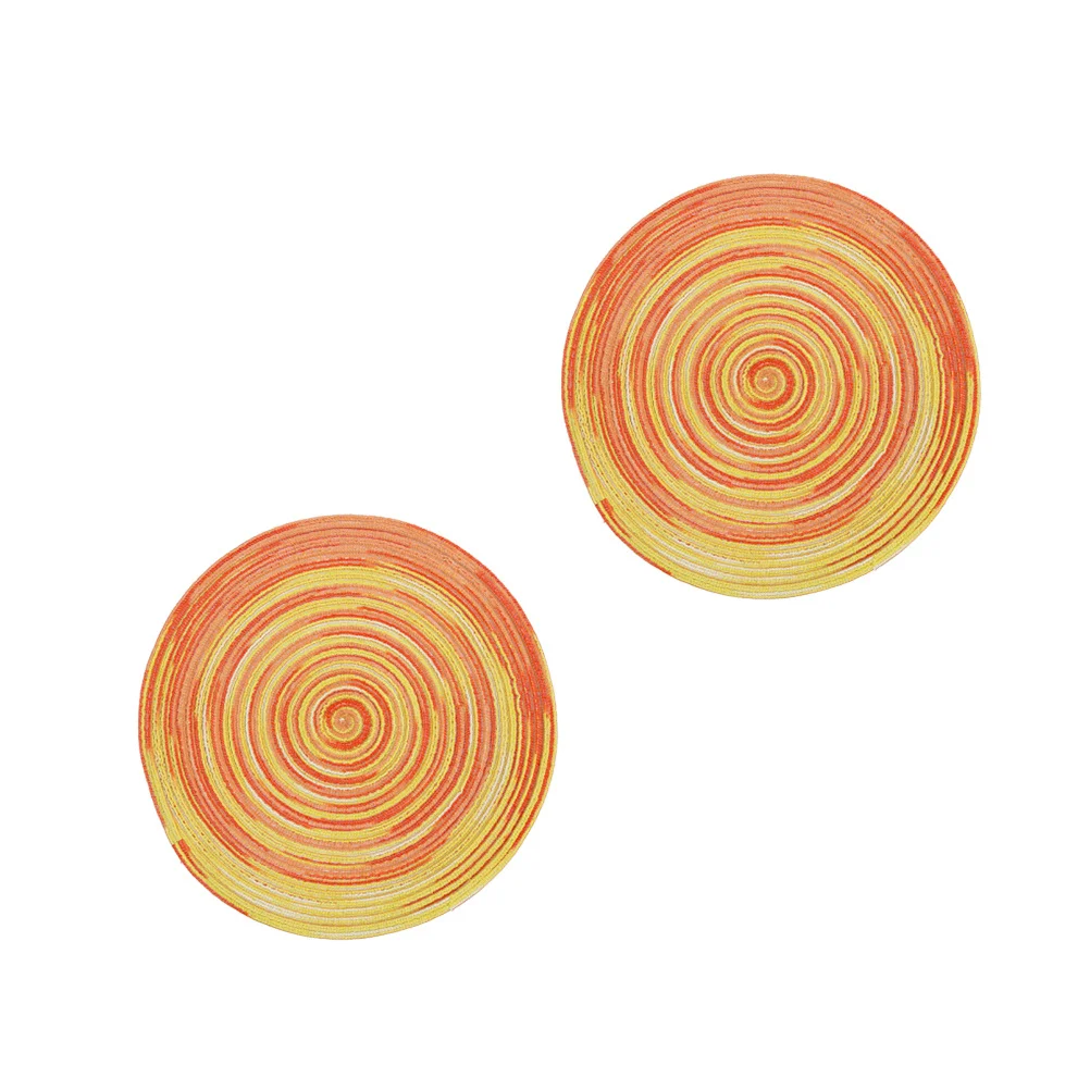 

2Pcs Premium Cotton Placemat Handmade Heat Resistant Mat for Table Protection Cup Holder Dish Pad Decor Kitchen Accessory 18Cm