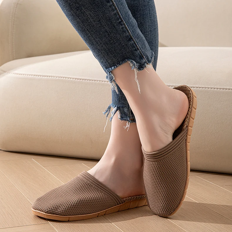 Mesh Casual Hausschuhe Damen Hause Weiche Designer frauen Sandalen Sommer 2025, Hanf Elegante Dias Mode Indoor Schuhe Große Größe – Detail 8